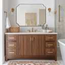 ANDY STAR 30"x40" Gold Bathroom Mirror, Large Scalloped Wall Mirror, Brushed Brass Mirror in Anti-Rust Stainless Steel Metal, Unique Rectangle Shape Decorative for Bathroom, Living Room, Entryway