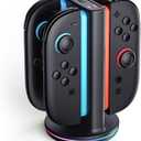 SUPCASE Charging Dock for Nintendo Switch 2 Joy Con, [Supports Dual-Side Charging] [9 Light Modes] Magnetic Controller Fast Charger Stand Station Compatible with Switch 2 Joy Con Accessories, Black