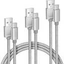 Elebase iPhone 16 15 Pro Max Charging Cable 1.5/3.3/6.6FT 3Pack,USB to Type C Car Charger Cord,USBC Power Cable for New Apple iPad 10 Mini 8 Air 7,Airpods 4,Samsung Galaxy S25 S24 Plus Ultra,Z Flip 17