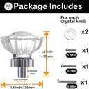 Glass Cabinet Knobs 16 Pack Crystal Vintage Knob for Kitchen Closet Dresser Cupboard Wardrobe, Clear Cabinets Hardwares Unique Decor Accessories with Screws Washers, Polished Chrome