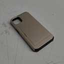 Jiunai for iPhone 14 Case Card Holder Wallet CC IDs License Access Card Slot Minimalist Dual Layer Hybrid Bumper Anti Scratch Protective Pocket Phone Cases for iPhone 14 6.1'' 5G 2022 Men Women Gold