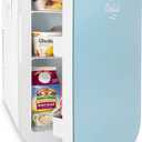 Cooluli 20L Mini Fridge For Bedroom - Car, Office Desk & College Dorm Room Glass Front Digital Temperature Control 12v Small Refrigerator for Food, Drinks, Skin Care, Beauty Breast Milk (Blue), 20 Liter