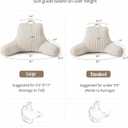 Blissful Diary Reading Pillow for Sitting in Bed, Flannel Back Pillow Bed Sitting Up for Adult & Children, Backrest Cushion for Sit Up in Couch or Floor, Dorm Essentials, Cream White