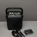 Karaoke Machine, Portable Bluetooth Speaker with 2 Wireless Microphones for Adults & Kids with Lights, Karaoke Microphone with PA System Supports USB/TF/REC/FM/AUX for Home Party Home System Packages (Black)