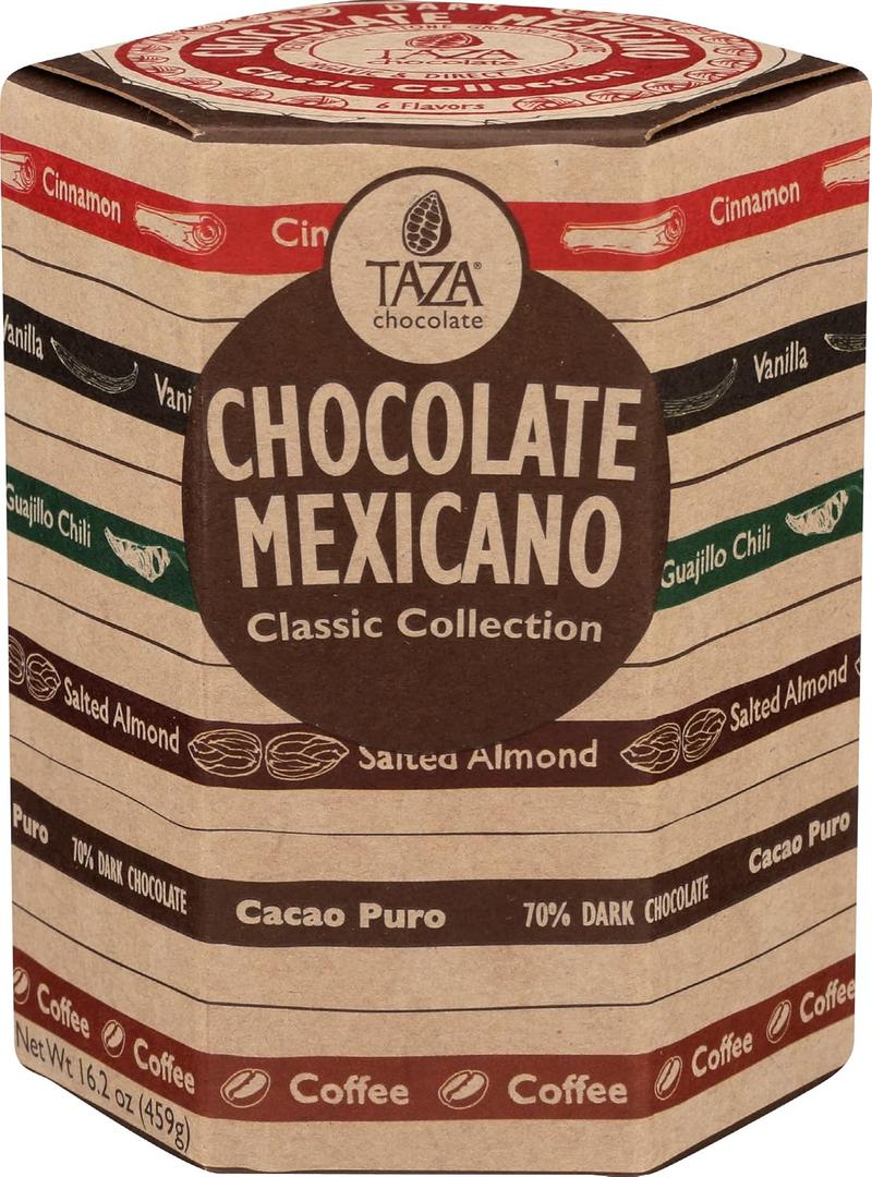 Taza Chocolate Organic Mexicano Disc Stone Ground, Classic Collection Variety Pack, 2.7 Ounce (6 Count) | Vegan, Dairy Free, Gluten Free, Organic Stone Ground Dark Chocolate Disc, 2.7 Ounce (EXP 07/20/27)