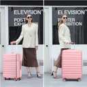 Kono Medium Checked Luggage 24 Inch Expandable With Spinner Wheels, TSA Lock, ABS+PC Lightweight Travel Suitcase Larger And Lighter Capacity, Pink