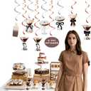 6 x Espresso Martini Party Decoration Set, A Tini Bit Older Birthday, Martini Bar Party with Hanging Swirls, Also Perfect for Weenies and Tinies Bikinis Themed Events, Bachelorette Cocktail Parties