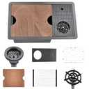 BRONSTARZ 24 Inch Nano Black Undermount Hidden Bar Sink with Glass Rinser 24x14 Stainless Steel Undermount Workstation Sink Bar Prep Sink 16 Gauge Single Bowl Undermount Kitchen Sink with Cup Washer