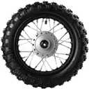 10 Inch 2.5-10 Front Wheel Tire with 1.4 x 10 Rim and Disc brake rotor With 12mm Bearing for 50cc 70cc 90cc 110cc Dirt Pit Bike CRF50 DRZ70 PW50 BBR50 TTR50 DRZ50 SSR (Front Wheel Tyre)