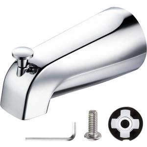 Enhon Slip on Tub Spout with Diverter, Compatible with American Standard 8888026.002 Tub Spout, Bathroom Bathtub Faucet, Fits 1/2 Copper Water Tube(5/8 Dia), 5/32 Hex Wrench(Chrome,1)
