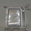 Magnifying Glass with Light, Rechargeable 5X Large Page Magnifier for Reading, Folding Handheld Dimmable, LED Lighted Rectangle Magnifier for Reading Book Small Print for Seniors Low Vision (Grey White)