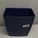 iDesign Small Plastic Bathroom Trash Can, Slim Rectangle Garbage Bin for Bedroom, Office, Dorm, Navy Blue