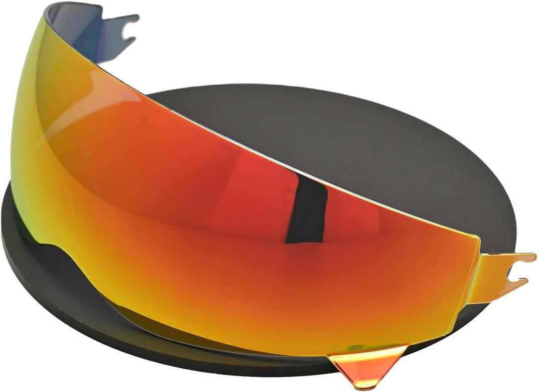 Compatible with EXO Covert Visor Replacement Motorcycle Helmet Visor Sun Protection Anti-Scratch, Universal(Revo Deep Red)