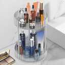 Makeup Organizer,360 Rotating Makeup Organizer, 2-Tier Round Rotating Skincare Organizer Countertop,Fits Bedroom, Bathroom, Vanity Shelf Countertop(Clear)