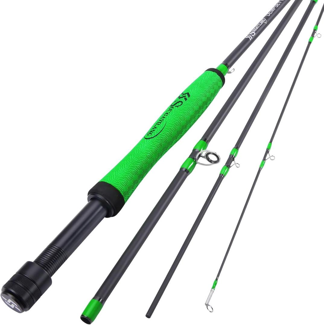 Sougayilang Fly Fishing Rod, Lightweight Ultra-Portable 4 Pieces 5/6wt Graphite 9' Fly Rod for Complete Starter with SuperPolymer Handle