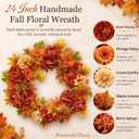 24 Inch Fall Wreaths for Front Door, Autumn Flower Wreath