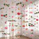 Suncalla 12 Pcs 70.8 ft Flower Garland Hanging Artificial Wildflower Vine Backdrop Decor from Ceiling Floating Silk Fake Floral Garland for Wedding Bridal Shower Garden Arch(Bright,Pink)