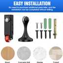 Magnetic Door Stopper with Anti-Droop Design - Heavy Duty Cold Rolled Steel and Nylon Door Stop, Drill Hole Installation, Suitable for Wall and Floor mounting (2, Black)