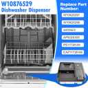 Upgraded W10876529 Dishwasher Detergent Dispenser Compatible with Whirlpool Kenmore Jenn-Air Dishwasher Soap Dispenser Replacement Parts W10620297 W10620299 AP6024305 PS11738149 Rinse Aid Dispenser