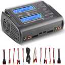 LiPo Battery Charger Fast Balance Battery Chargers Discharger for 1S-6S LiPo Li-ion Life LiHV 1S-15S NiCd NiMH PB Smart Batteries RC Car RC Drone (Blue)