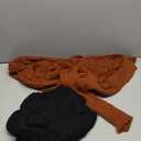 Geyoga 2 Pcs Scarf with Sleeves for Women Knitted Wrap Sweater Scarf with Sleeves Shrugs for Women Wrap Shawl (Black and Dark Brown)
