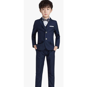 Happy Cherry Suit Child Boy Wedding 4pcs Jacket+Vest+Tie+Pants Jumpsuit Boy Wedding Ceremony Suit Groomboy, Size 160 (10)