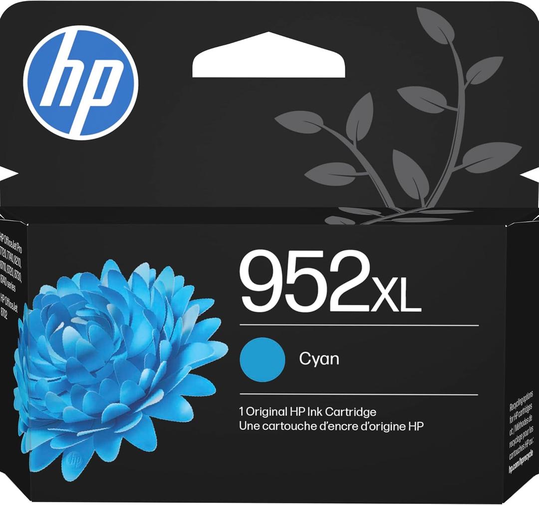 HP 952XL Cyan High-Yield Ink Cartridge | Works OfficeJet 8702, OfficeJet Pro 7720, 7740, 8210, 8710, 8720, 8730, 8740 Series | Eligible for Instant Ink | L0S61AN