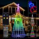 9FT Smart Christmas Tree Lights with Ball Ornaments, App & Remote Control, 316 RGB Color Changing LED Cone Tree Lights, Music Sync, Custom Light Show, Waterproof Decoration for Xmas, New Year, Parties