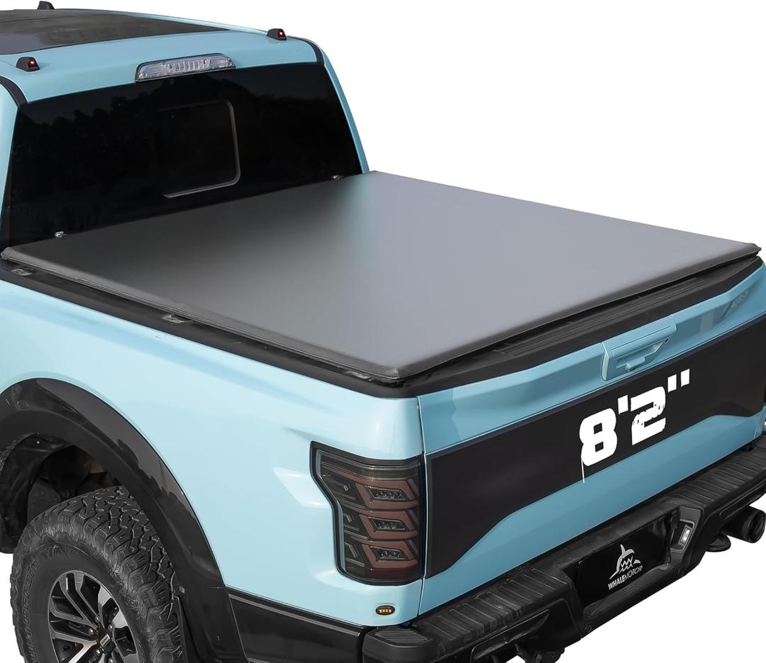 Truck Bed Tonneau Cover Compatible with Ford Super Duty 8.2 ft Long Box, 1999-2025 F250 F-250 F350 F-350, Soft Roll Up Style