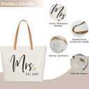 ELEGANTPARK Mrs Bag Mrs Gifts 2025 Bride Gifts Bride Tote Bag Wedding Bridal Shower Bachelorette Party Honeymoon Large Travel Canvas Totes with Zipper