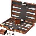 Get The Games Out Backgammon Set, Classic Board Game Case, 2 Players, Includes Strategy & Tip Guide, Perfect for Parties and Family Game Nights - Extra Large, Brown