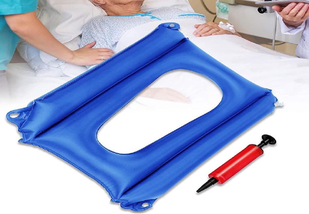 Inflatable Seat Cushions, Breathable Nursing Anti-Bedsore Seat Pad for Bedridden Disabled Elderly for Pain Relif, Use for Toilet Chair, Wheelchair, Outdoor Portable Cushion(PVC Blue)