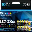 E-Z Ink Compatible Ink Cartridge Replacement for Brother LC103XL Ink Cartridges LC103 XL LC103BK LC101 LC 103 to Use with MFC-J870DW MFC-J470DW MFC-J6920DW MFC-J6520DW MFC-J450DW (10 Pack)