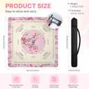 DEVPNR Mahjong Mat for Table with Rules, Noise-Reducing 32.6"x32.6" Mahjong Table Cover, Non-Slip Table Cloth for American Mahjong, Poker, Card, Board & Tile Games, Easy Storage with Travel Bag (Pink)
