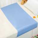 PROMEED 23 Momme Silk Bassinet Sheet for Baby Hair, No More Bed Head and Baby Bald Spots, 100% Mulberry Silk Crib Sheets for Baby Boy/Girl (Blue)