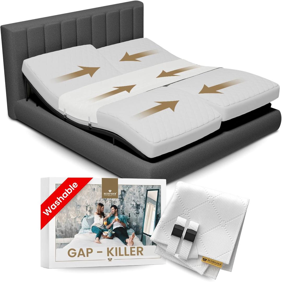 Bed Gap Eliminator | Closes Mattress Gaps Permanetly - for All Mattress Types & Sizes - Easy & Without Bumpy Filler | Populair for Adjustable, Split King, Queen & Twin XL to - Best Choice for Couples