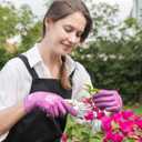 PACIFIC PPE 2 Pairs Gardening Gloves for women and Ladies, Rubber Coated Garden Gloves, Outdoor Protective Work Gloves, Small, Pruple & Red