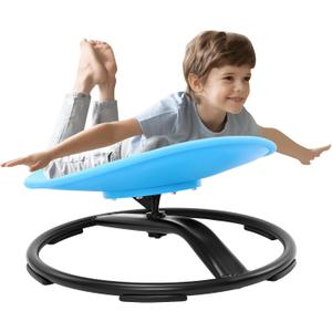 Zhenx Spinning Chair for Autistic Kids, Kids Sensory Swivel Chair, Sensory Spinner Seat for Autism Toddlers & ADHD Children, Sit and Spin Training Body Coordination (Blue)