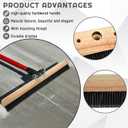 2 Pack 36 Inch Concrete Broom Finishing Tools Without Handle Wood Backed Brush Push Brooms with Mounting Threads for Concrete Finishes Hard Floors Yards