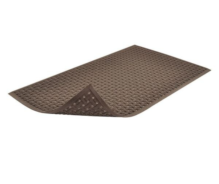 Static Dissipative Floor Mat, Rubber, Drainage Holes, 3 ft. W x 5 ft. L, Black