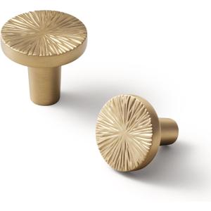 Goo-Ki 1.1''(28 mm) Dia Luxurious & Sturdy Zinc Alloy Cabinet Knobs,Champagne Bronze Drawer Pulls for Kitchen,Drawer,Cupboard & Wardrobe,6 Pack (1.1'' Dia Single Hole Center)