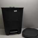 Glad 20 Gallon Trash Can - Plastic Kitchen Waste Bin with Odor Protection of Lid - Hands Free with Step On Foot Pedal and Garbage Bag Rings, Black