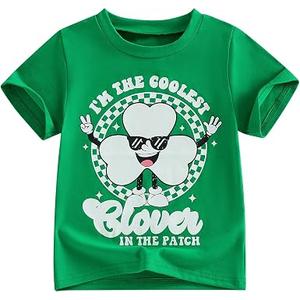 Toddler Baby St Patricks Day Shirt Short Sleeve Boys Girls Irish Tshirt 1-2Y, Green