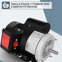 Electric Motor 1 HP Farm Duty Motor, Single Phase Motor 1750RPM 115V/230V 13.6/6.8A CW/CCW TEFC