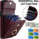Asuwish Phone Case for iPhone 12 Pro Max 6.7 Wallet Cover with Tempered Glass Screen Protector Ring RFID Blocking Card Holder TPU Cell iPhone12promax 5G i 12s Plus iPhone12 12pro Promax Women Wine Red