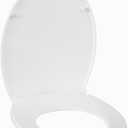Garvee Toilet Seat Cover Round – PP Material, Secure Locking Design, Full Flat Lid for Standard Round Toilets, Sturdy & Comfortable Fit, White