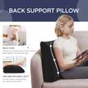 Daneey Back Pillow for Sitting in Bed, Back Support Pillow for Couch, Back Pillow for Couch Replacement, Removable Velvet Cover, Black, 23.5*5*20 Inches