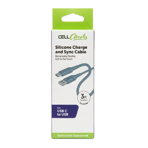 CELLCandy USB-C Silicone Charge & Sync Cable, 3 ft