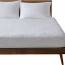 Sleep Philosophy Queen Mattress Pad, Cotton Mattress Protector Classic Cloud Quilted Bed Cover, All Natural Breathable Mattress Topper Fitted Pocket Fits Up to 18", Machine Washable, White