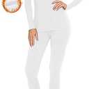 SIMIYA Thermal Underwear Set for Women Long Johns with Fleece Lined Long Sleeves Base Layer Set Top Bottom L